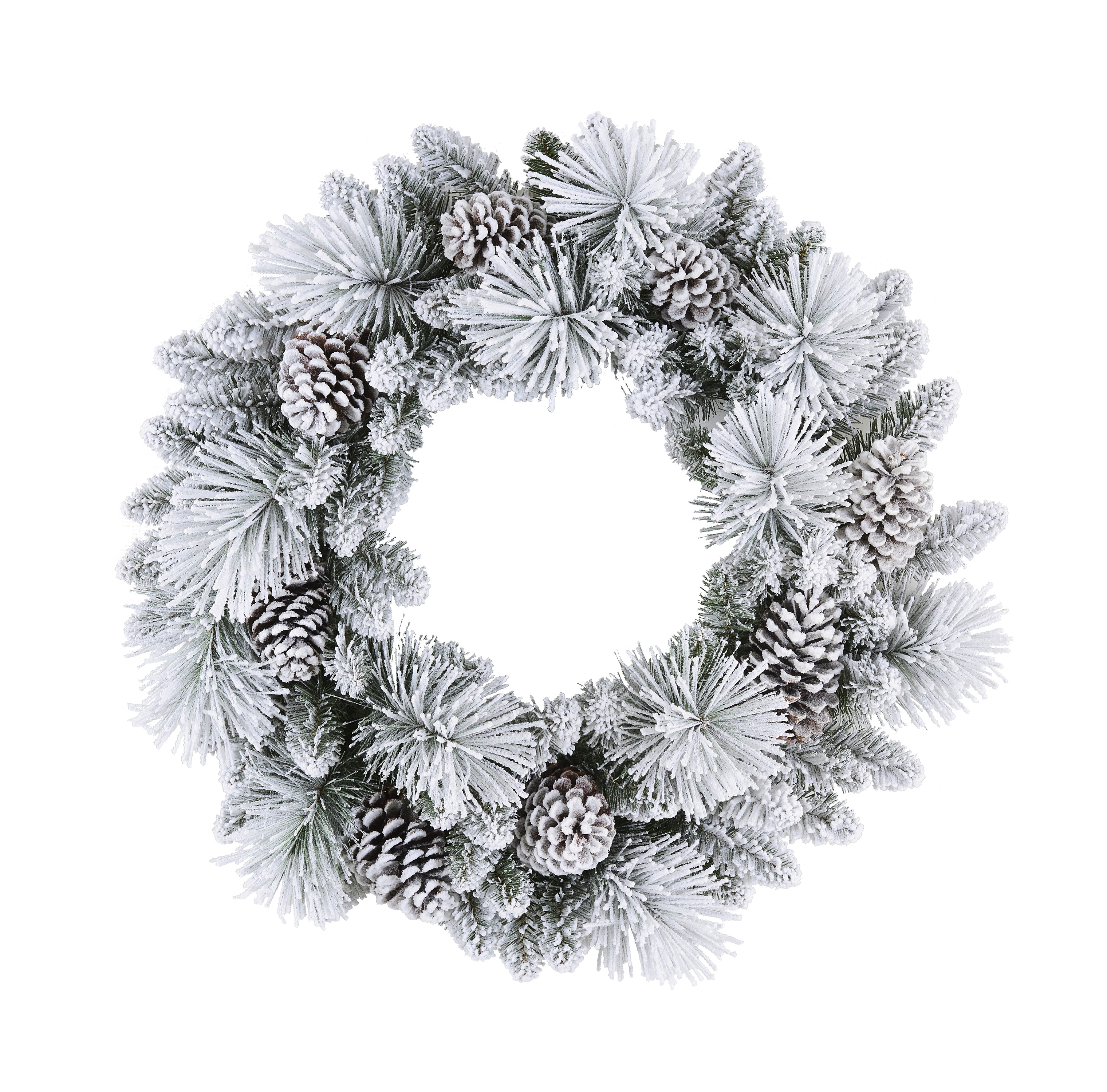 32" Flocked Berkshire Artificial Spruce Wreath BKSFA-W32